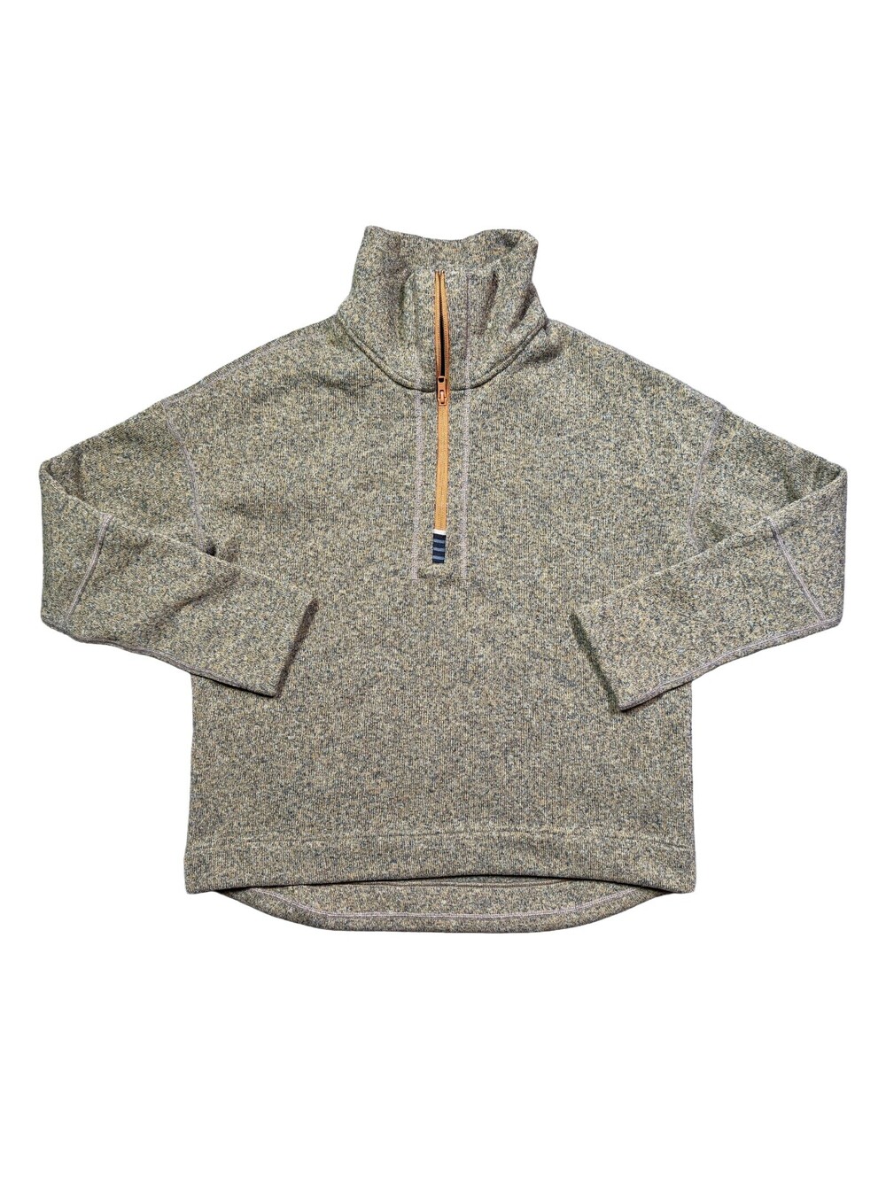 Stio Women's S Fleece Pullover High Neck 1/4 Zip Brown Tan Recycled Polyester